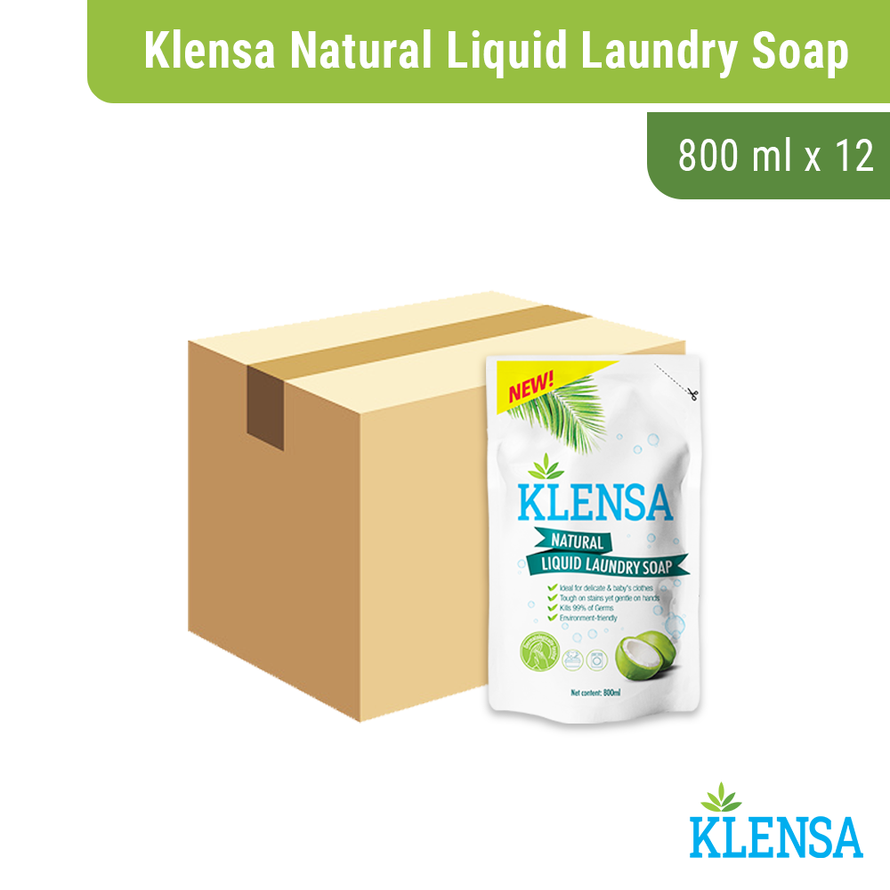 Klensa Natural Laundry Soap (Case Pack: 800 ml x 12)